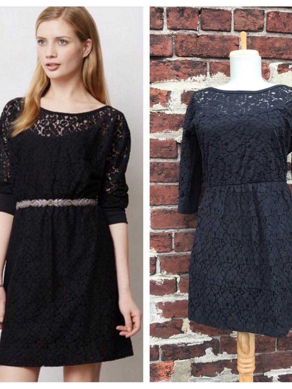 Anthropologie Souvenir Edition by Staci Woo Black Lace Dress Small